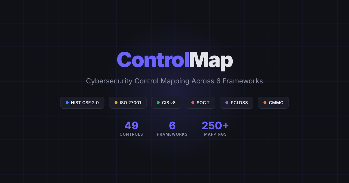 ControlMapping — Cybersecurity Controls Dashboard